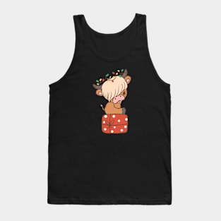 Cute Christmas Little Scottish Highland Cow Tank Top